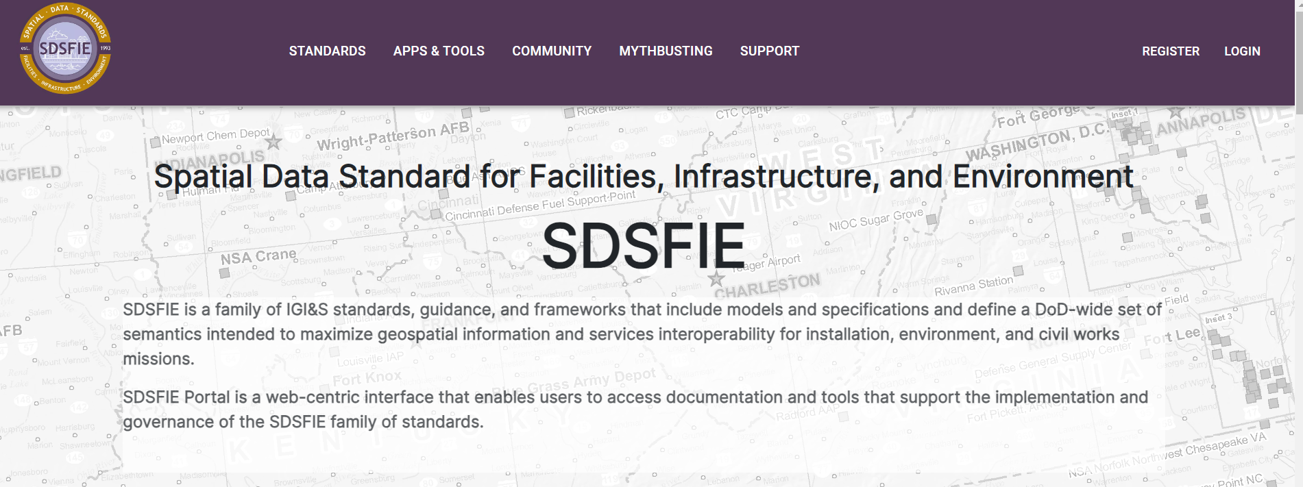 SDSFIE web page banner